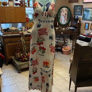 Fresh Fruits Print Maxi Dress
